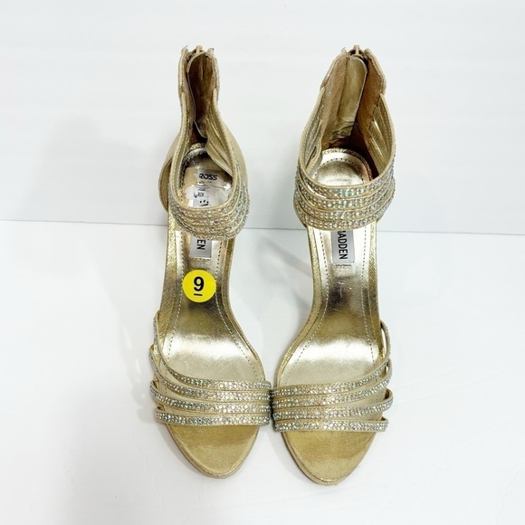 Steve Madden Gold Shiny Women Heels Size 9 Brand New No Box - Picture 1 of 8